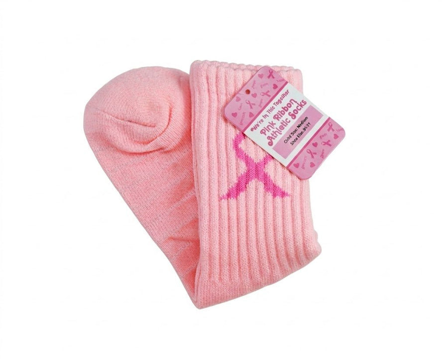 Youth/Kids Pink Ribbon Football Socks - Fundraising For A Cause