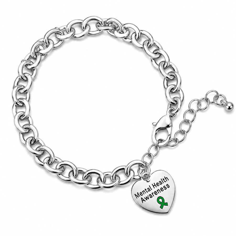 Mental Health Awareness Heart Charm Chunky Bracelets - Fundraising For A Cause