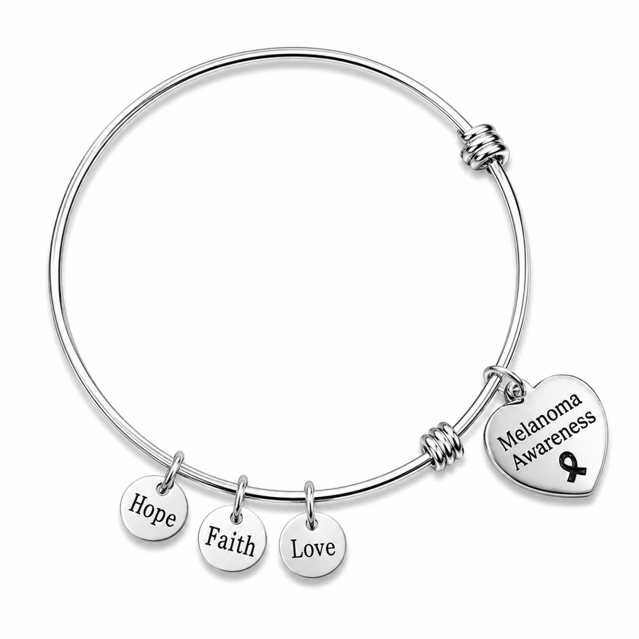 Melanoma Heart Retractable Charm Bracelets - Fundraising For A Cause