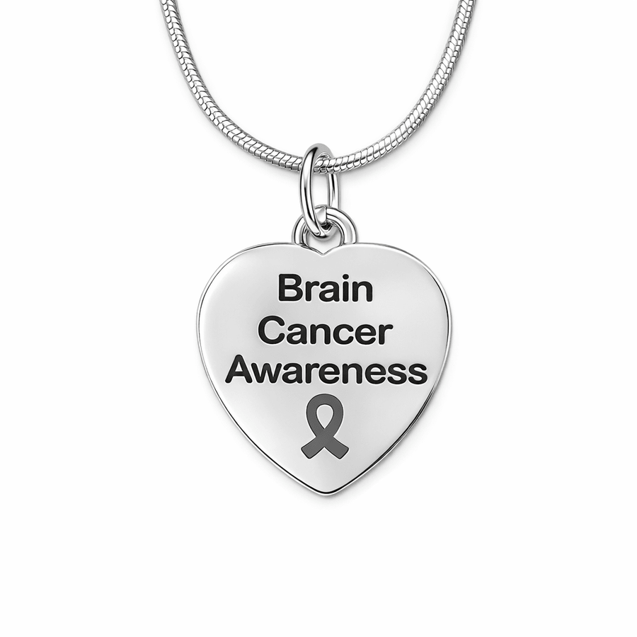 Brain Cancer Awareness Heart Necklaces - Fundraising For A Cause