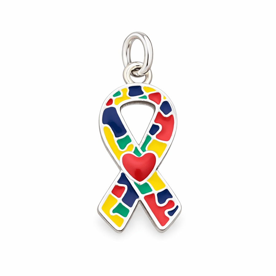 Autism Ribbon with Heart Charms - Fundraising For A Cause