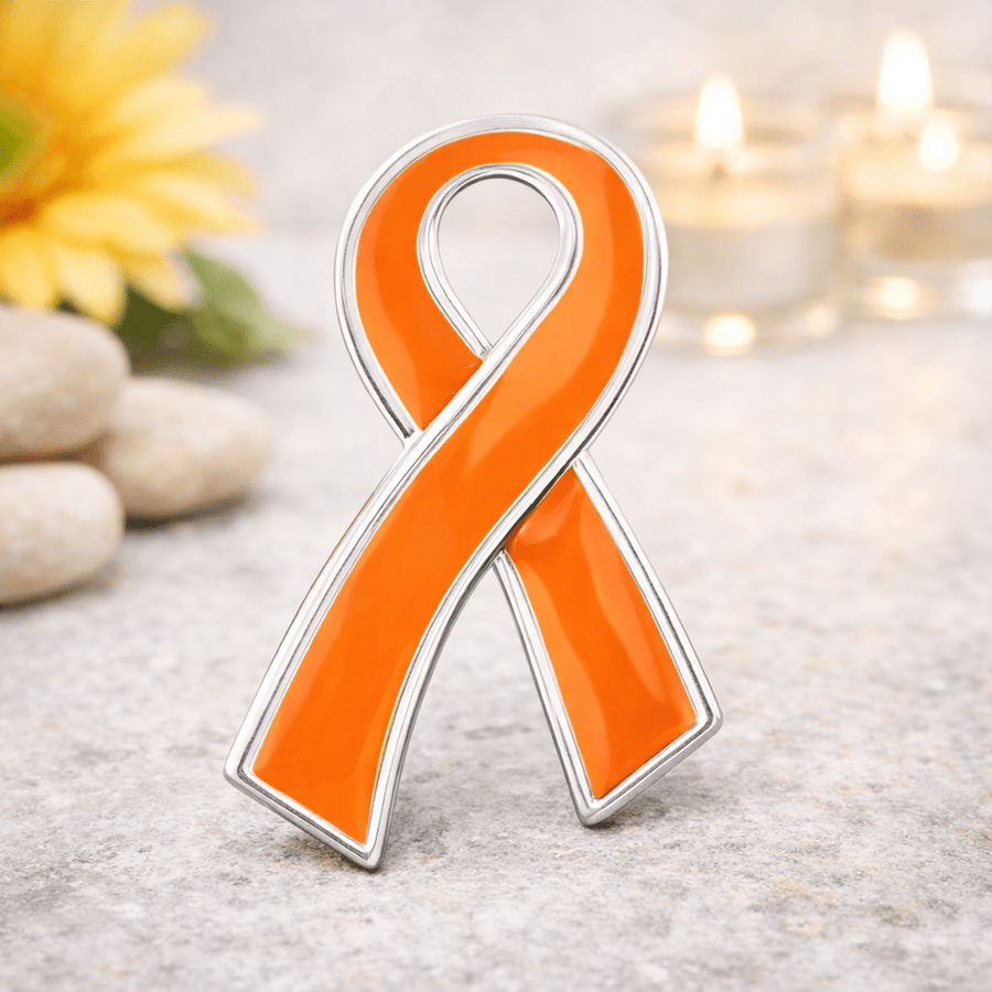25 Pack Orange Ribbon Awareness Pins (25 Pins) - Fundraising For A Cause