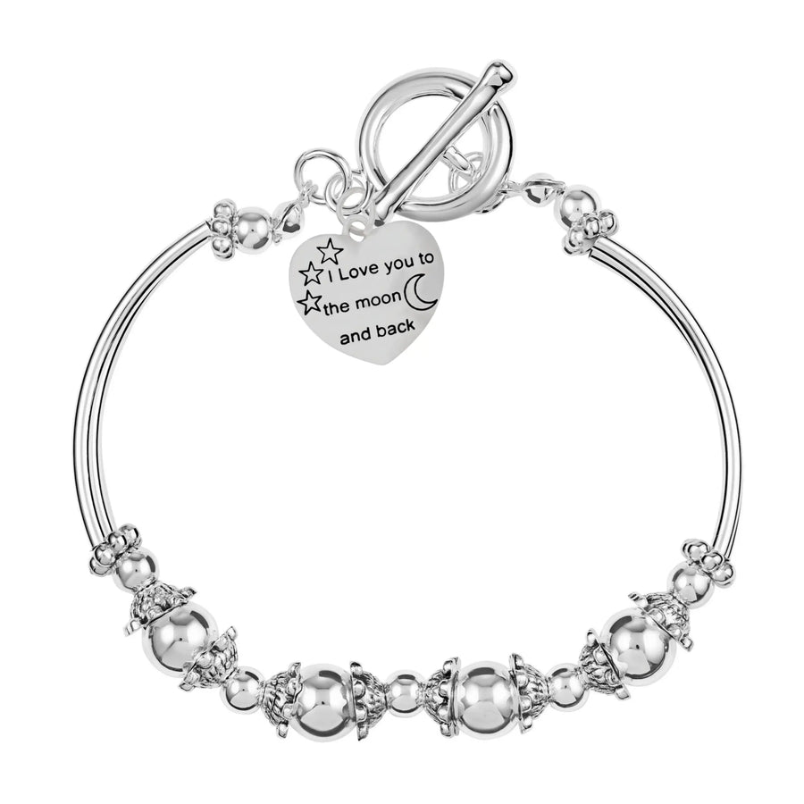 5 Pack Love You To The Moon And Back Partial Beaded Bracelets (5 Bracelets) Fundraising For A Cause