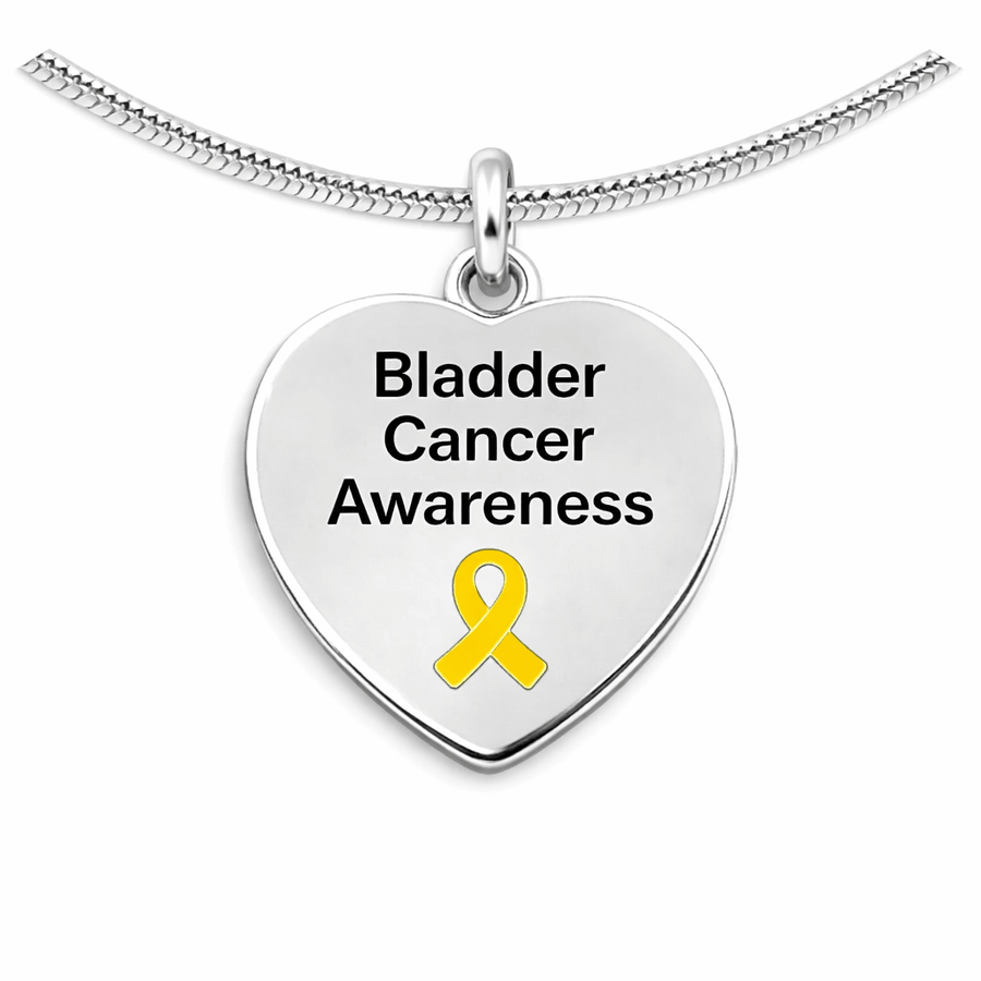 Bladder Cancer Awareness Heart Ribbon Necklaces - Fundraising For A Cause
