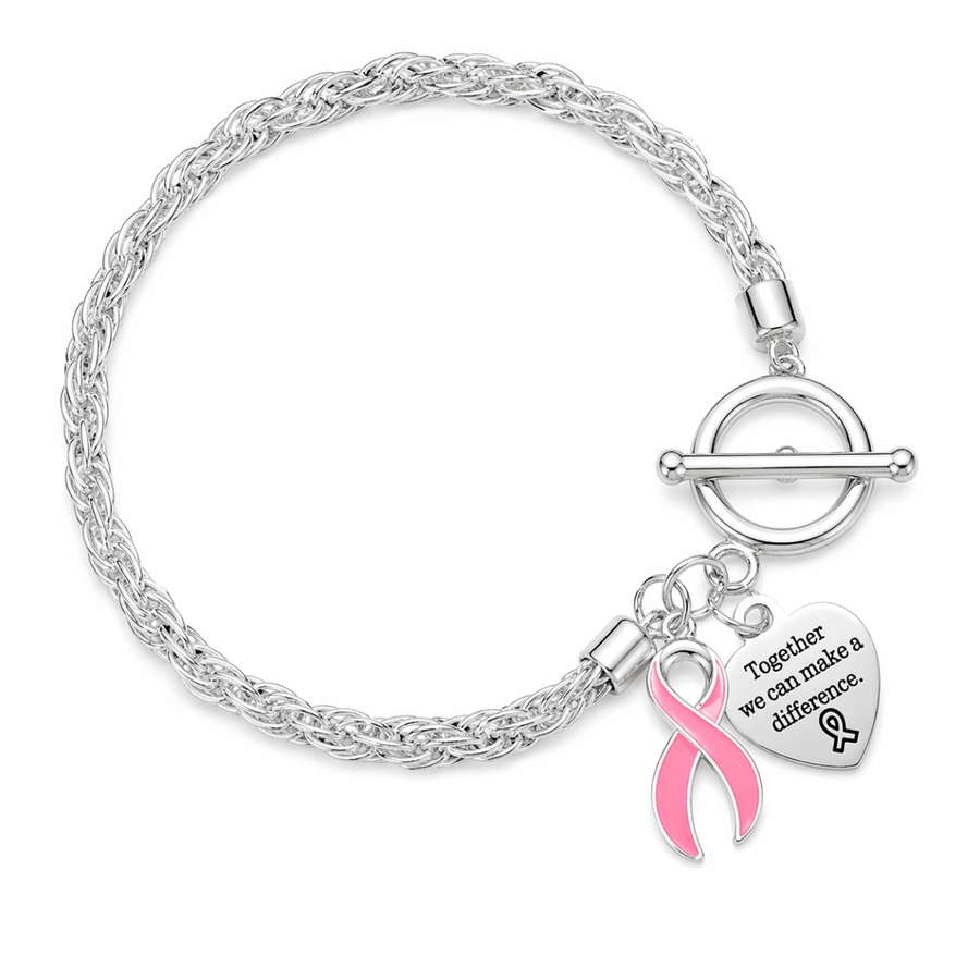 Pink Ribbon Awareness Charm Bracelets - Fundraising For A Cause