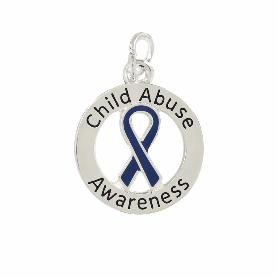 25 Pack Round Child Abuse Awareness Ribbon Charms (25 Charms) - Fundraising For A Cause