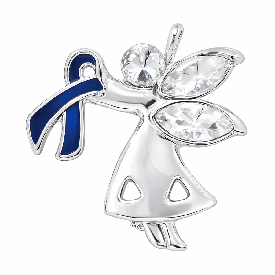 Child Abuse Angel By My Side Dark Blue Ribbon Pins - Fundraising For A Cause