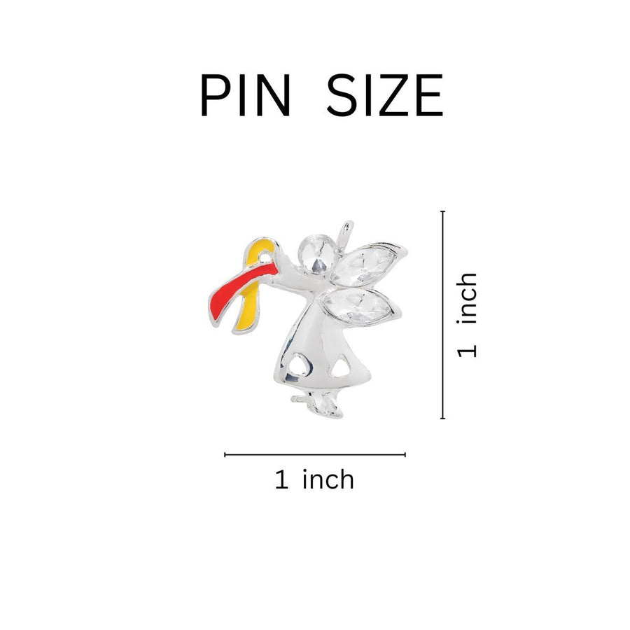 Angel By My Side Red & Yellow Ribbon Pins - Fundraising For A Cause