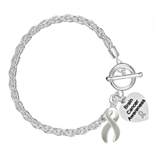 Load image into Gallery viewer, Brain Cancer Gray Ribbon Rope Bracelets