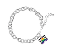 Load image into Gallery viewer, Straight Ally LGBTQ Pride Rectangle Chunky Link Style Charm Bracelets