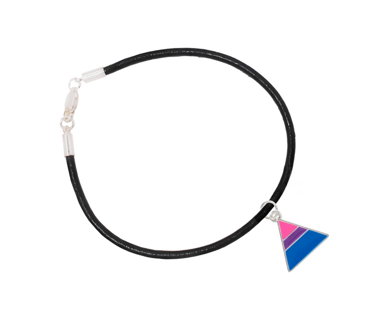 Triangle Bisexual Leather Cord Bracelets - Fundraising For A Cause