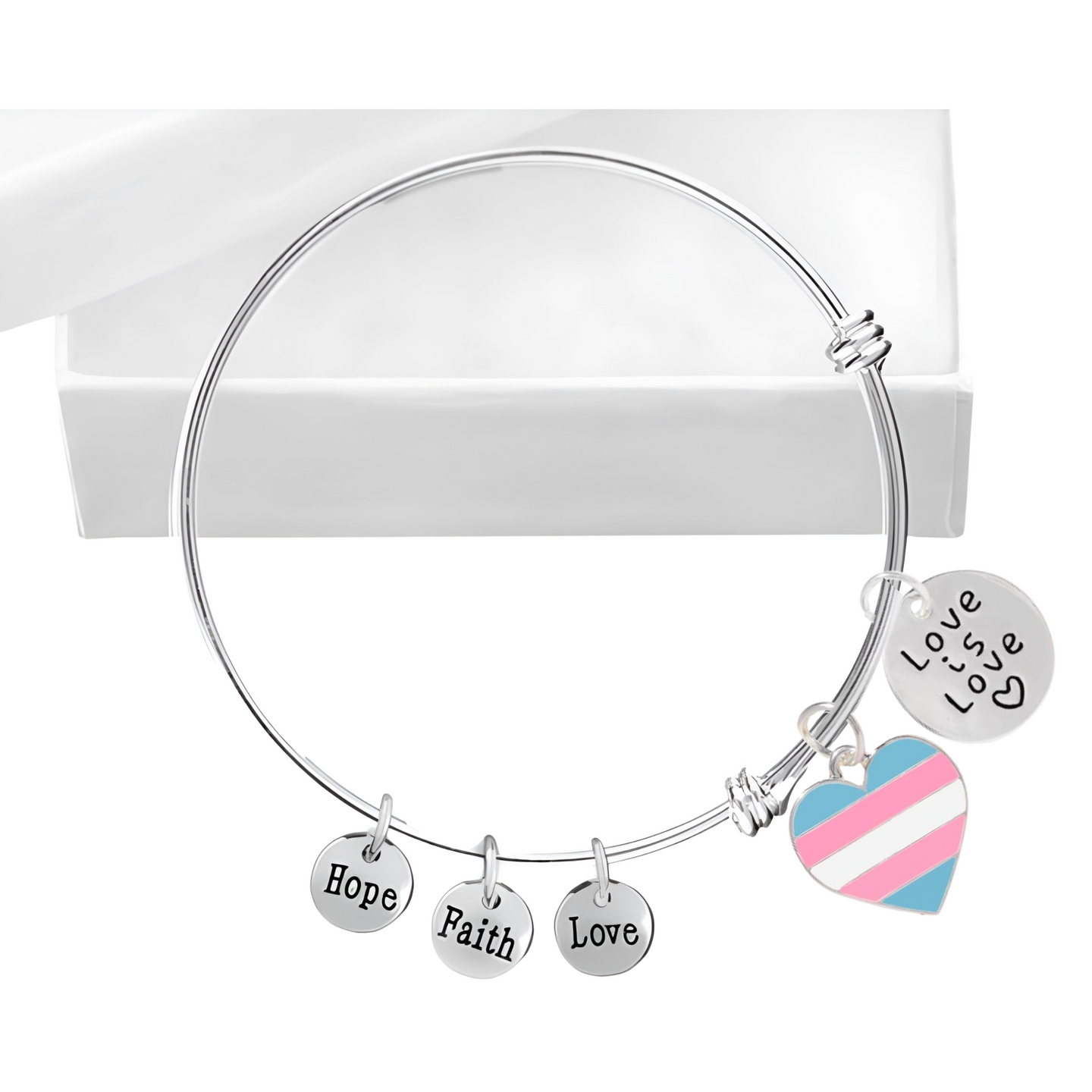Transgender Love Is Love Retractable Charm Bracelets - Fundraising For A Cause