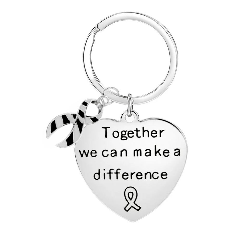 Big Heart Zebra Print Ribbon Key Chains - Fundraising For A Cause