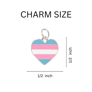Transgender Heart Flag Chunky Charm Bracelets - Fundraising For A Cause