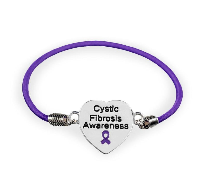 25 Cystic Fibrosis Awareness Heart Stretch Bracelets - Fundraising For A Cause