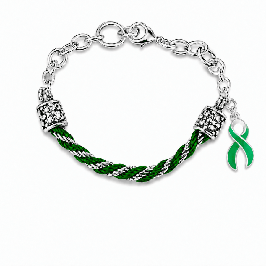 Partial Rope Green Ribbon Bracelets - Fundraising For A Cause