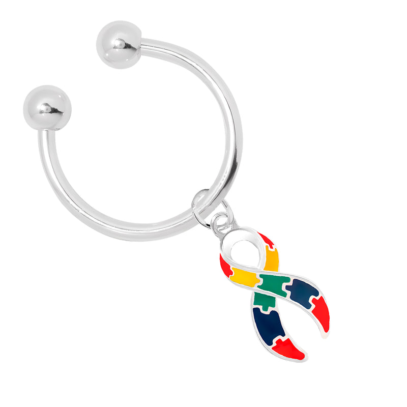 Autism Ribbon Horseshoe Key Chains - Fundraising For A Cause