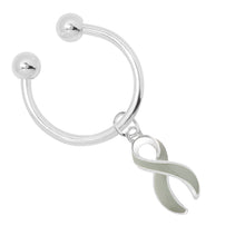 Load image into Gallery viewer, Gray Ribbon Horseshoe Key Chains - Fundraising For A Cause