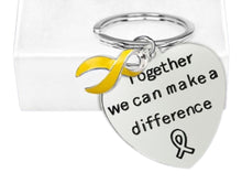 Load image into Gallery viewer, Big Heart Gold Ribbon Key Chains - Fundraising For A Cause