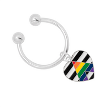 Load image into Gallery viewer, Straight Ally LGBTQ Pride Heart Key Chains - Fundraising For A Cause