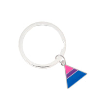 Load image into Gallery viewer, Triangle Bisexual Round Split Ring Key Chains - Fundraising For A Cause
