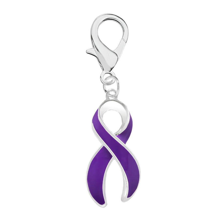 Large Purple Ribbon Hanging Charms - Fundraising For A Cause