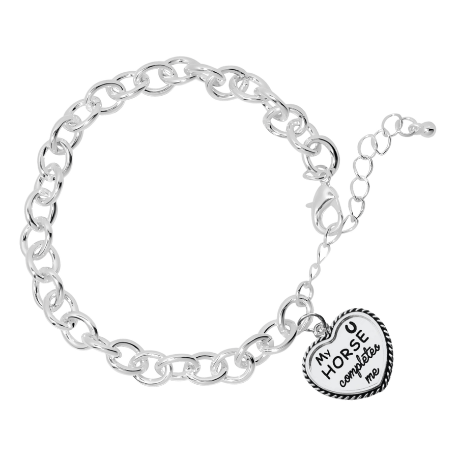 My Horse Completes Me Chain Link Style Bracelets - Fundraising For A Cause