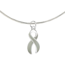 Load image into Gallery viewer, Large Gray Ribbon Necklaces