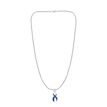 Load image into Gallery viewer, Large Dark Blue Ribbon Necklaces