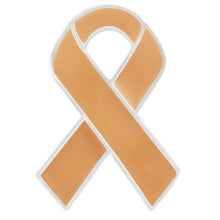 Load image into Gallery viewer, Peach Ribbon Awareness Pins - Fundraising For A Cause
