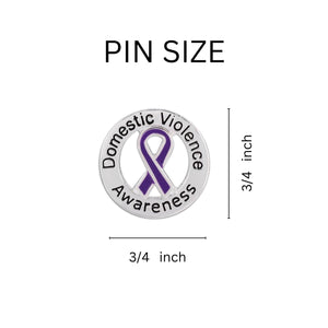 Round Domestic Violence Awareness Ribbon Pins - Fundraising For A Cause