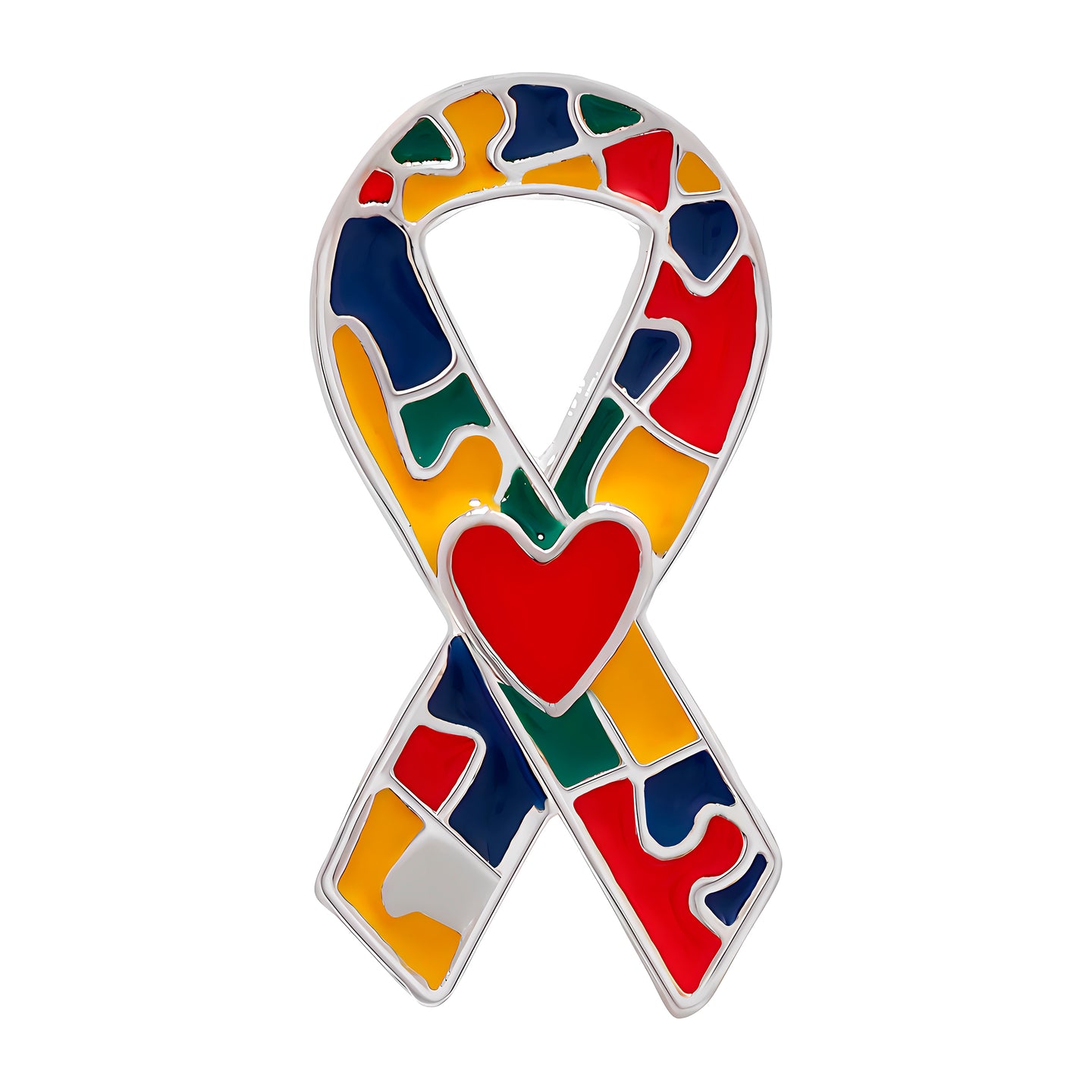 Autism Ribbon with Heart Pins - Fundraising For A Cause