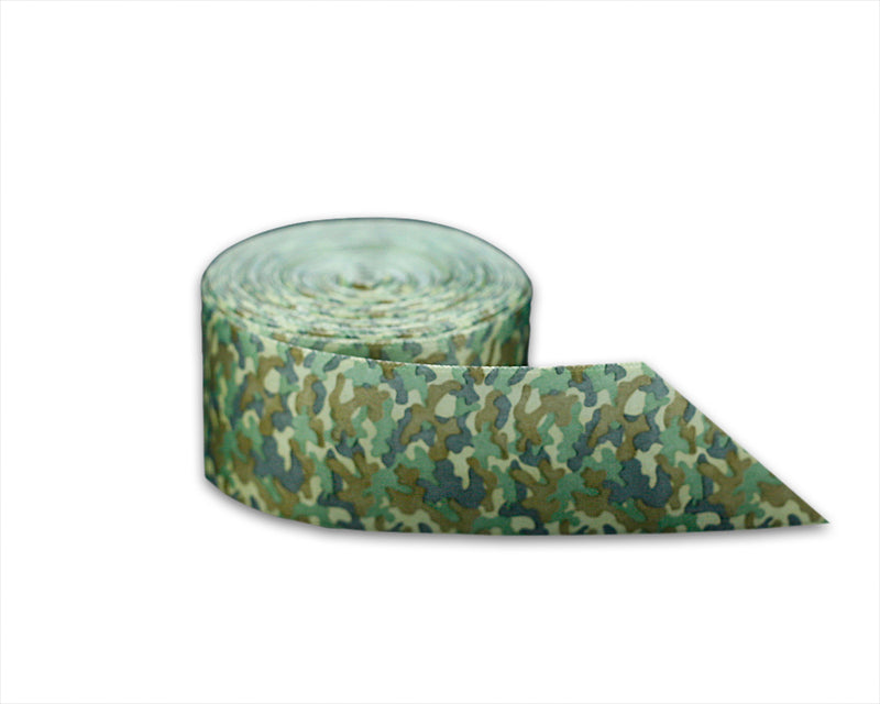 20 Yards Satin Green Camouflage Ribbon By The Yard