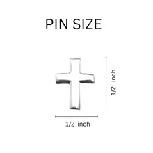 Load image into Gallery viewer, Small Silver Cross Lapel Pins