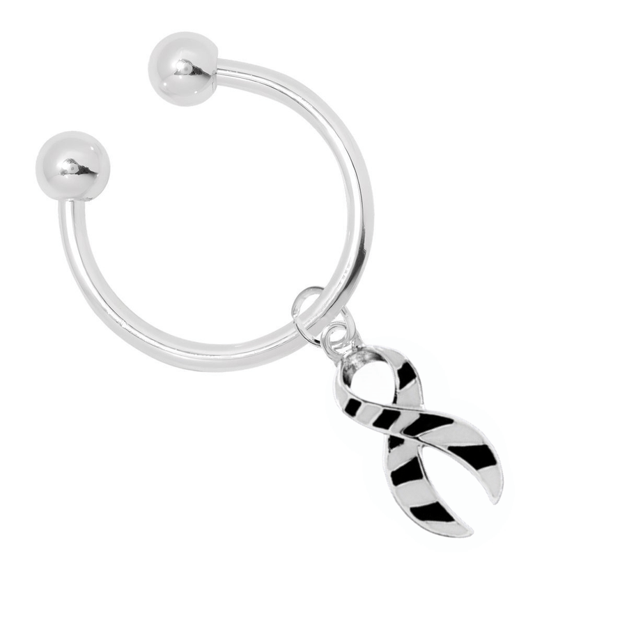 Zebra Ribbon Horseshoe Style Key Chains - Fundraising For A Cause