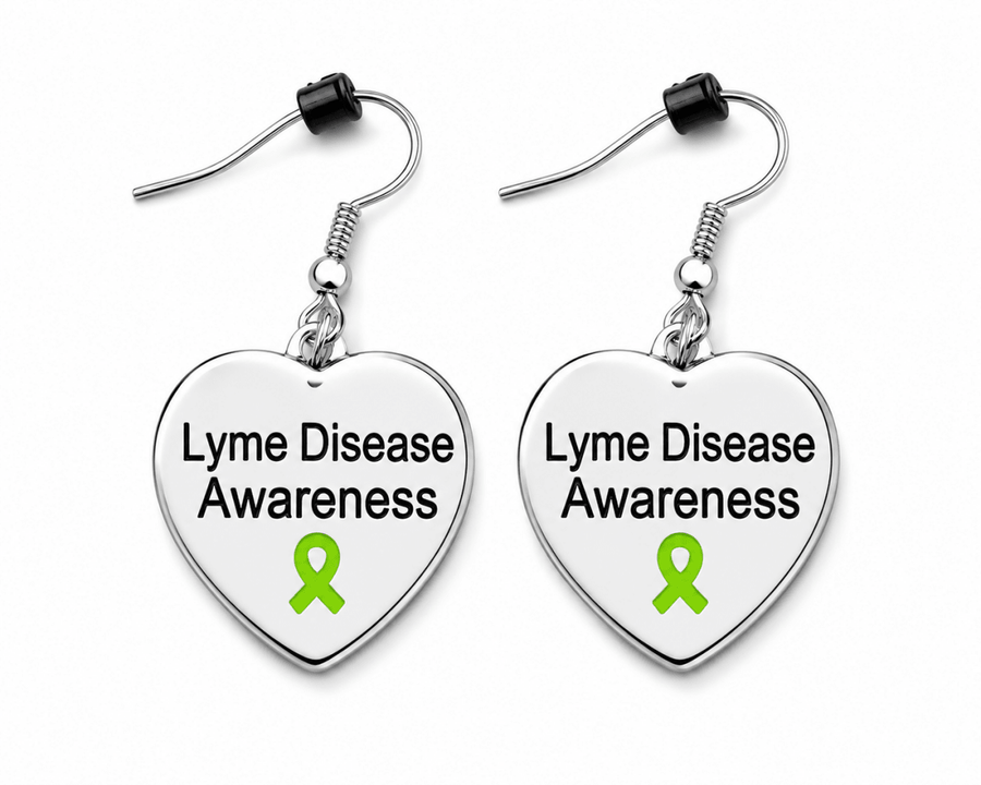 Lyme Disease Awareness Heart Earrings - Fundraising For A Cause