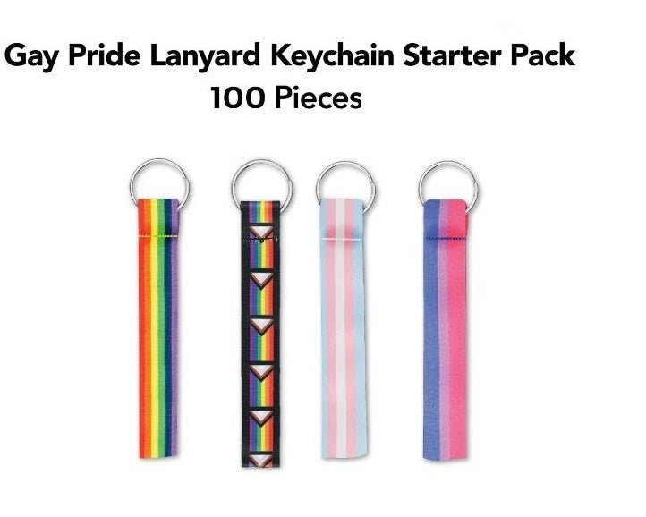 Gay Pride Lanyard Style Keychain Bundle (100 Pieces) - Fundraising For A Cause