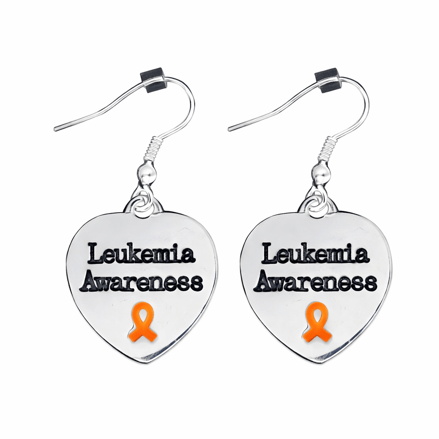 Leukemia Awareness Heart Earrings - Fundraising For A Cause