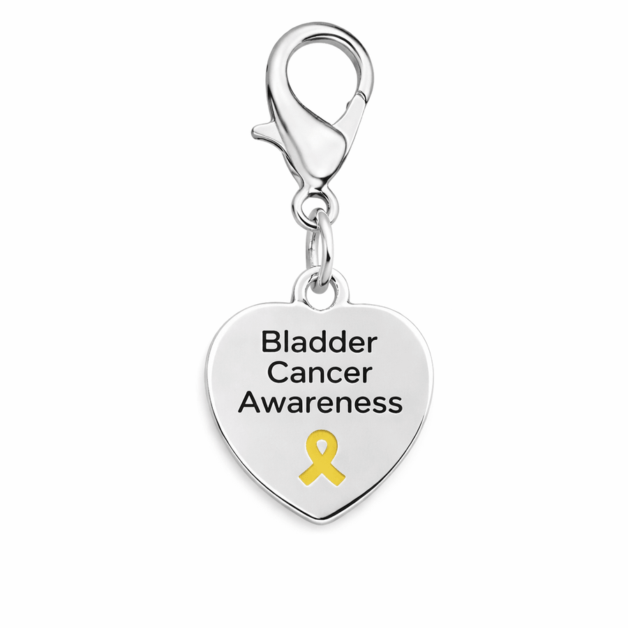 Bladder Cancer Awareness Heart Hanging Charms - Fundraising For A Cause