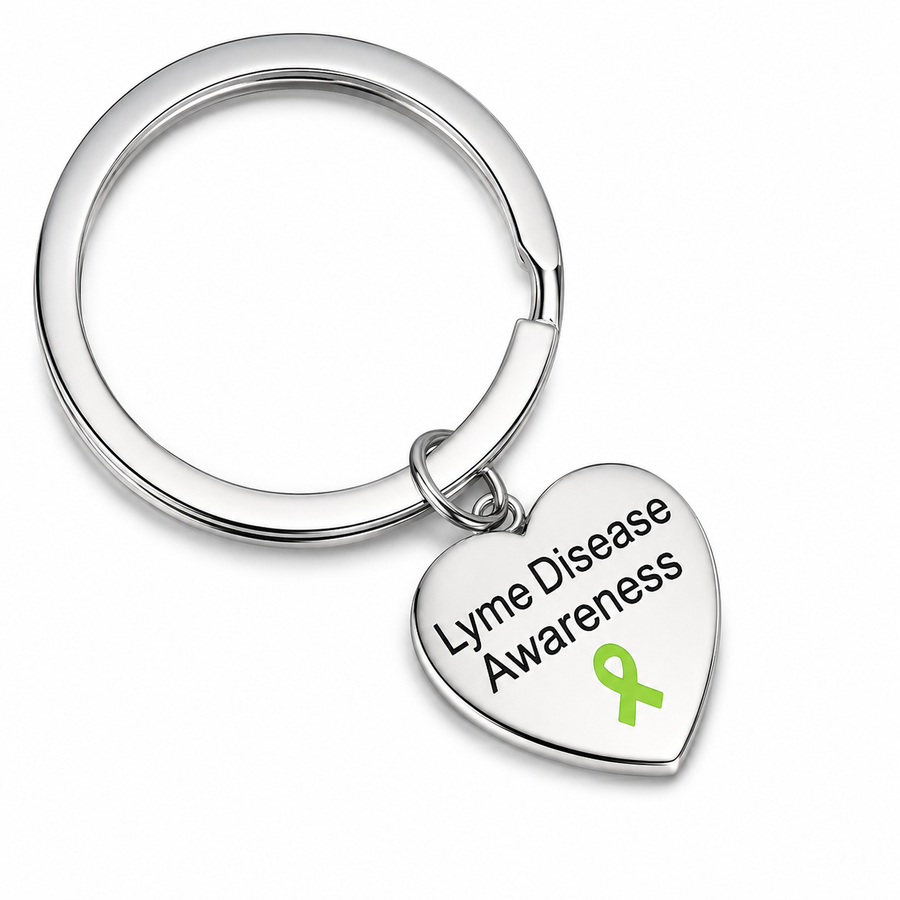 Lyme Disease Awarenes Heart Key Chains