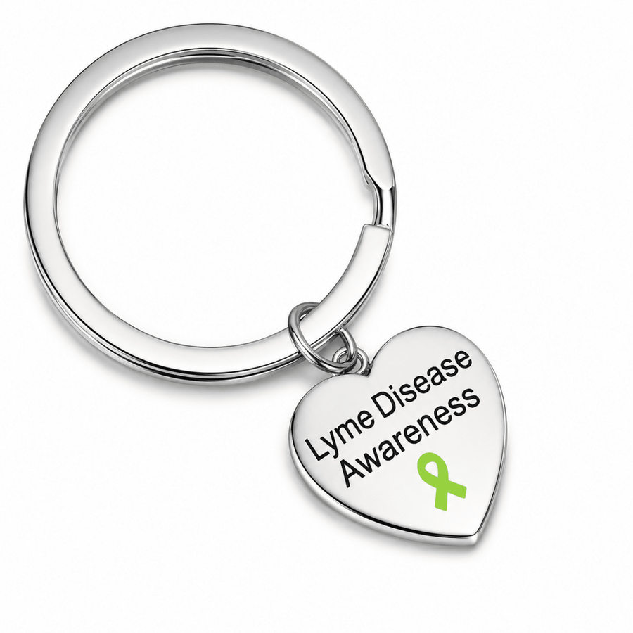 Lyme Disease Awarenes Heart Key Chains - Fundraising For A Cause