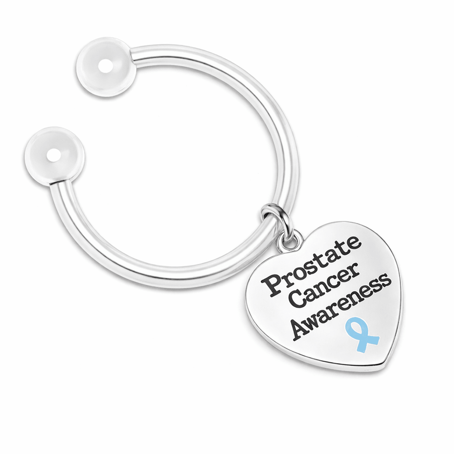 Prostate Cancer Heart Charm Key Chains - Fundraising For A Cause