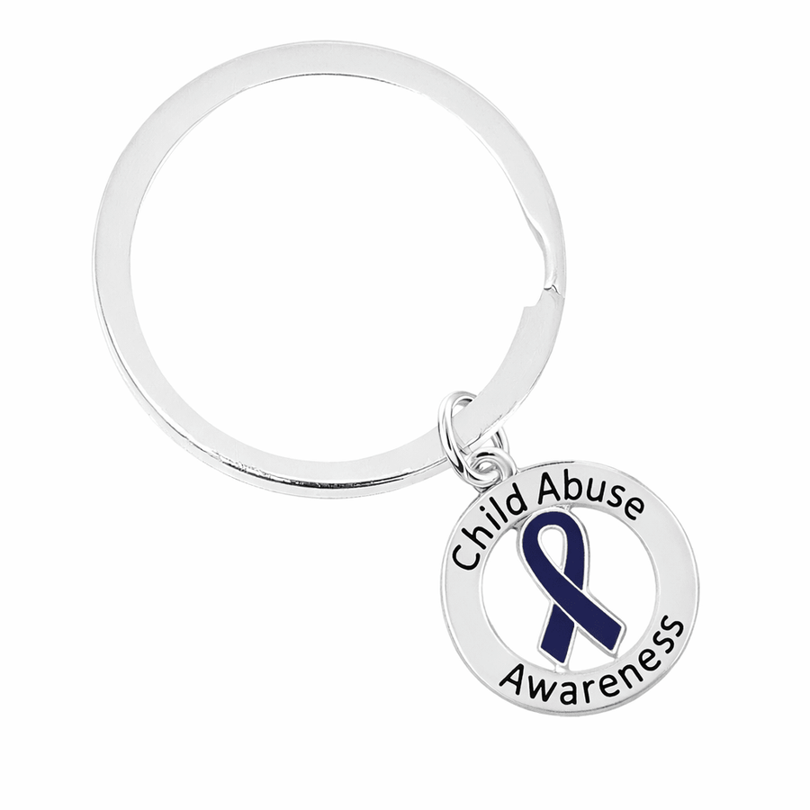 Round Child Abuse Awareness Split Style Keychains - Fundraising For A Cause