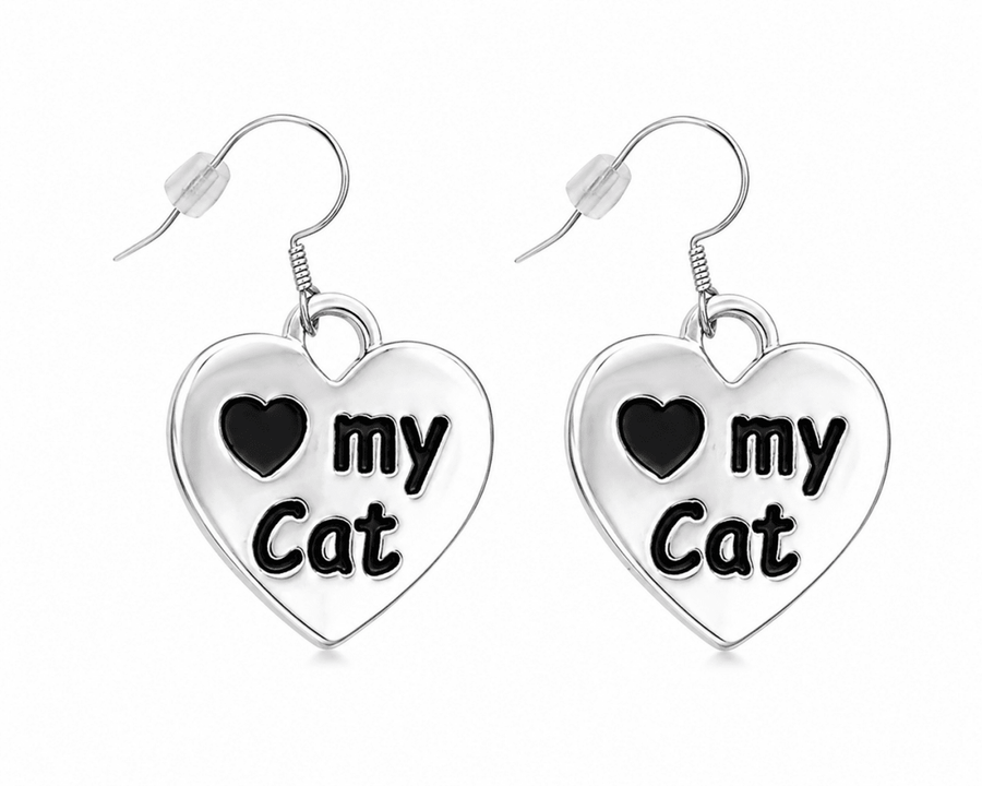 Love My Cat Heart Earrings - Fundraising For A Cause