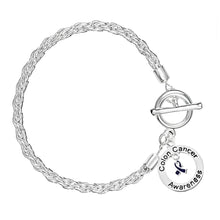 Load image into Gallery viewer, Colon Cancer Circle Dark Blue Ribbon Rope Charm Bracelets - Fundraising For A Cause