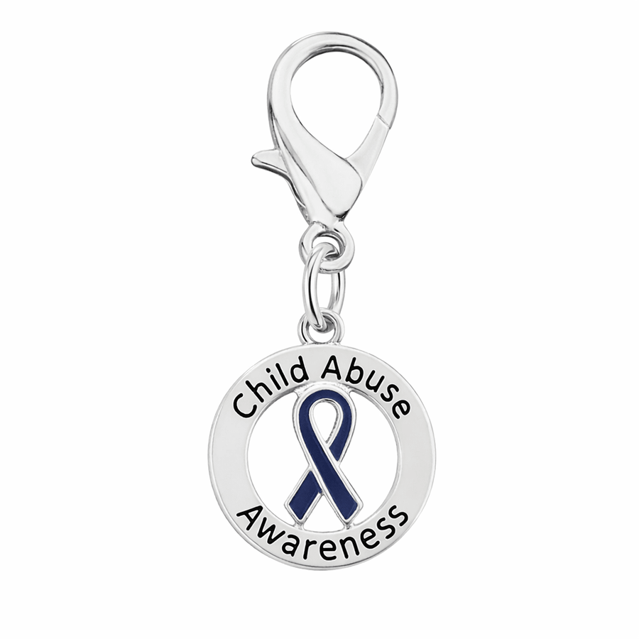 10 Pack Round Child Abuse Awareness Ribbon Hanging Charms (10 Hanging Charms) - Fundraising For A Cause