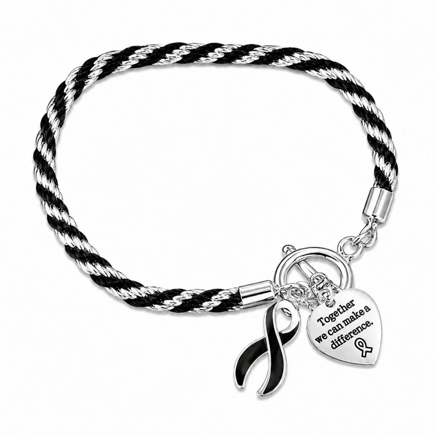 Rope Style Black Ribbon Bracelets - Fundraising For A Cause
