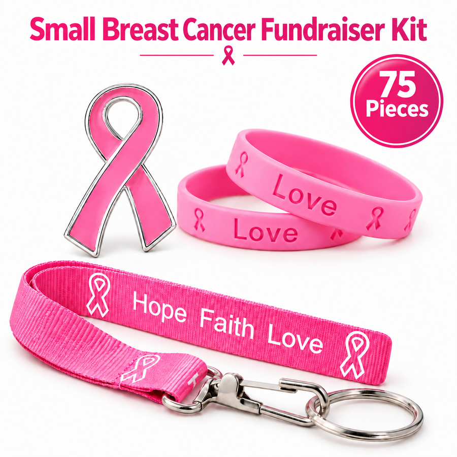 Small Breast Cancer Fundraiser Kit - Pink Ribbon Event Kit (75 Pieces)