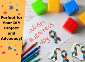 Large Autism Awareness Ribbon Stickers (250 per Roll) - Fundraising For A Cause