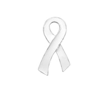 Load image into Gallery viewer, Large Flat White Ribbon Pins - Fundraising For A Cause